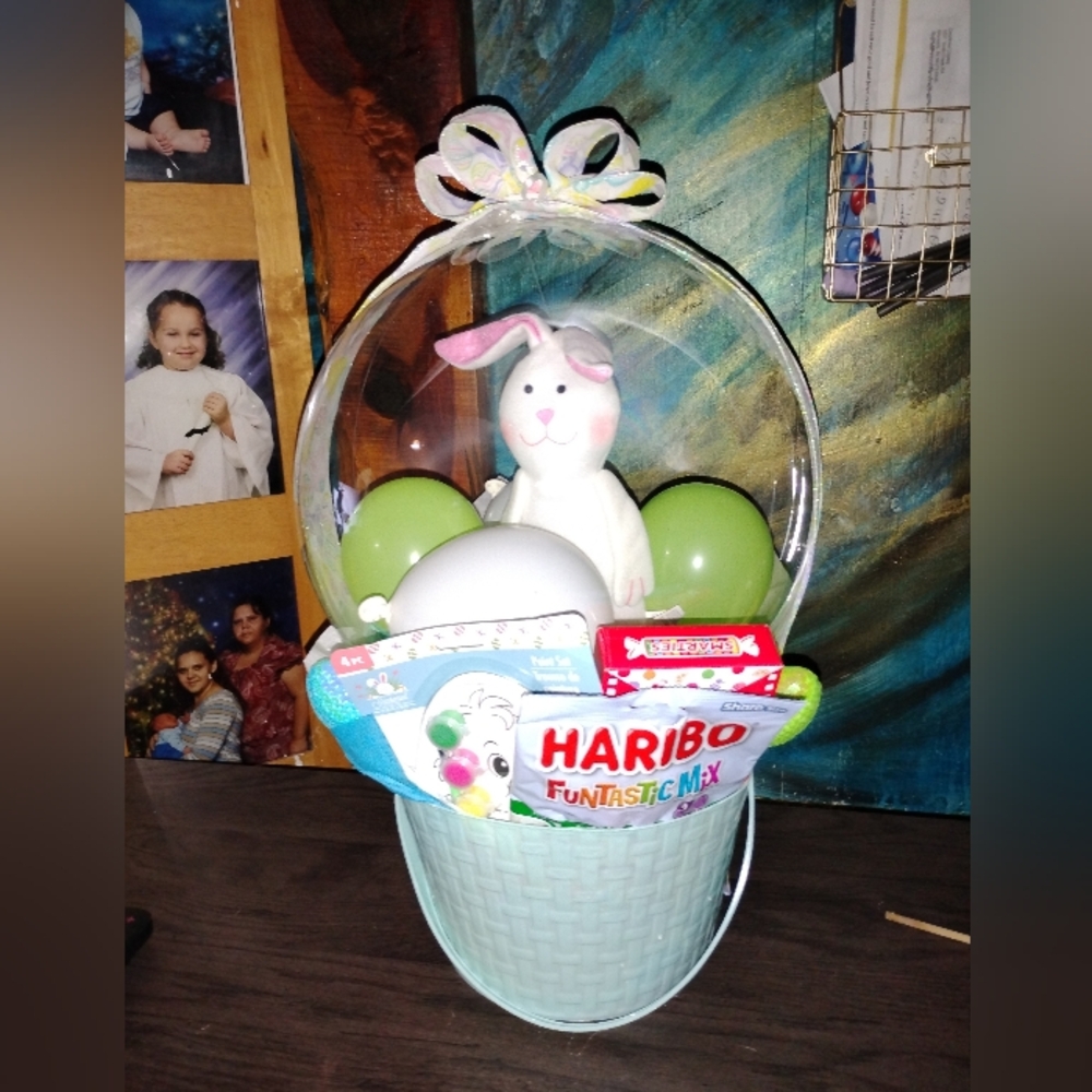 Easter Gift Basket with Bunny and Treats